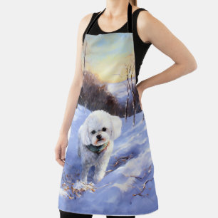 Delantal Bichon Frise Let It Snow Navidades