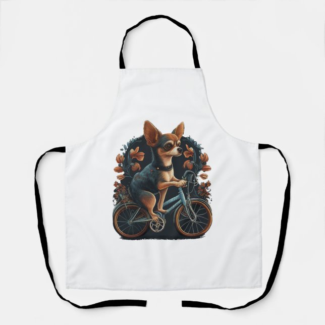 Delantal Bicicleta Chihuahua Bicicleta Perro Ciclismo (Anverso)