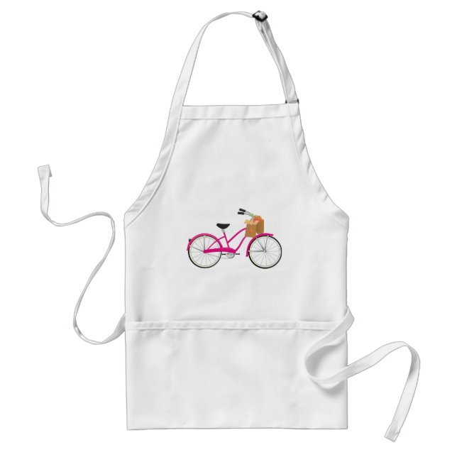 Delantal Bicicleta Hot PInk con Naranjas (Frente)