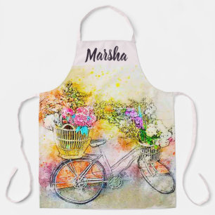 Delantal Bicicleta y flores