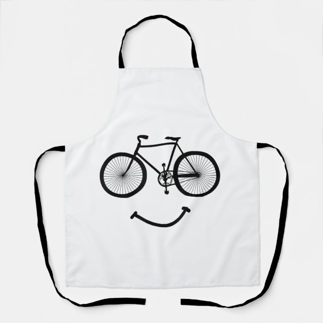 Delantal Bicicleta y sonrisa camiseta ciclismo Tee Shirt Bl (Anverso)