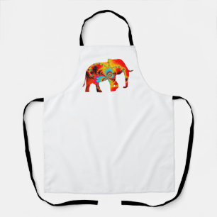 Delantal Bienestar animal - Fractal de silueta elefante 1