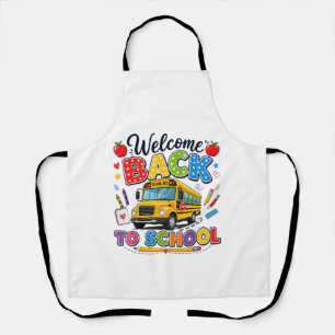 Delantal Bienvenido de vuelta al autobús escolar Camisetas 