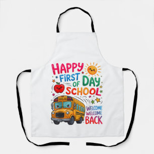 Delantal Bienvenido de vuelta al colegio feliz primer día p