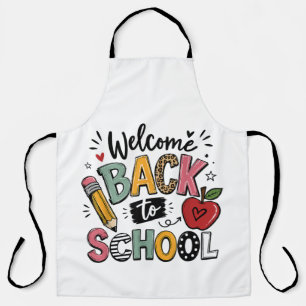 Delantal Bienvenido de vuelta al colegio profesor estudiant
