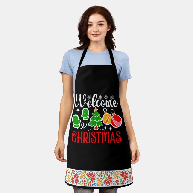 Delantal Bienvenido Navidad (Gastado)