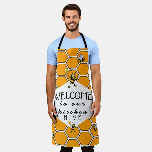 Delantal Bienvenidos A Guay Y A Bee Hive Apron (Gastado)