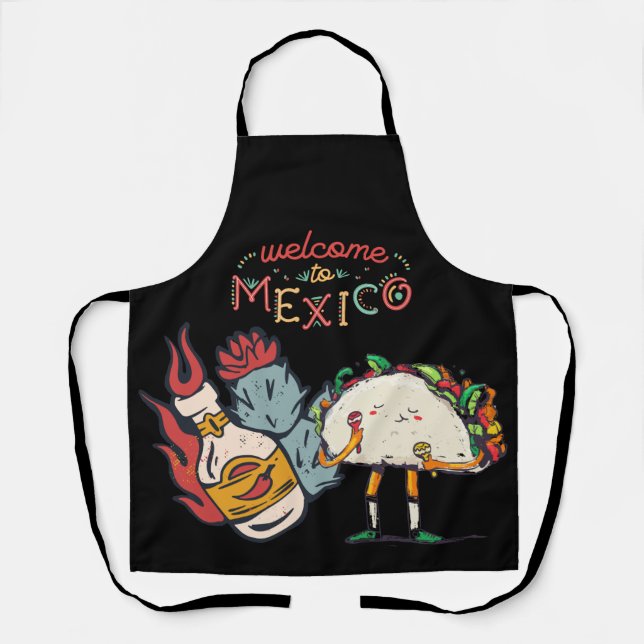 Delantal Bienvenidos a la cocina mexicana para hispanos nac (Anverso)