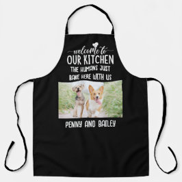 Delantal Bienvenidos A Nuestra Cocina Perro Y Foto Personal