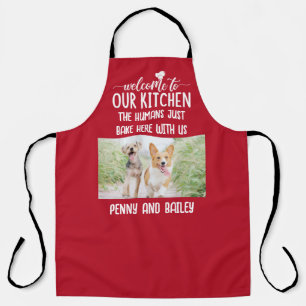 Delantal Bienvenidos A Nuestra Cocina Perro Y Foto Personal