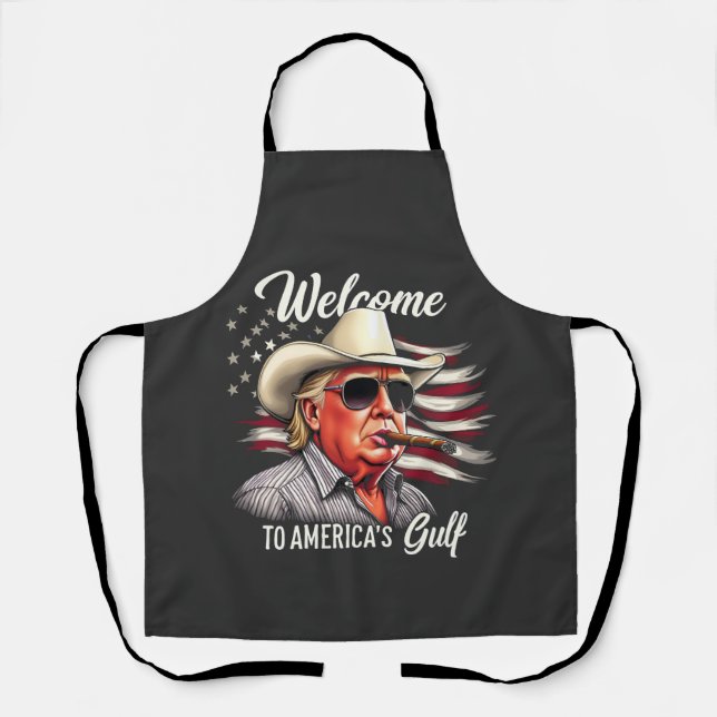 Delantal Bienvenidos al Golfo de Estados Unidos, Trump, el  (Anverso)