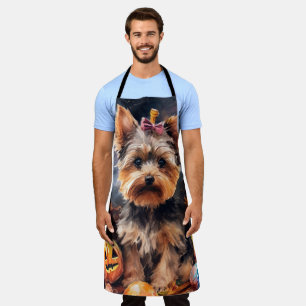 Delantal Biewer Terrier de Halloween con calabazas espeluzn
