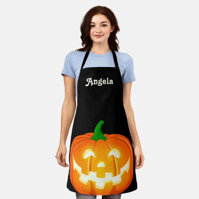 Delantal Big Happy personalizado Jack-O-Lantern (Gastado)