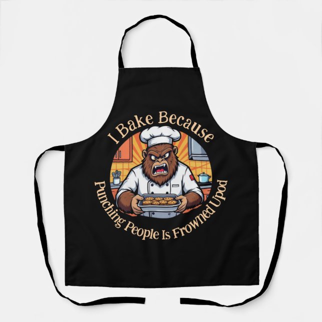 Delantal Bigfoot Baker Hornea en Lugar de Golpear (Anverso)
