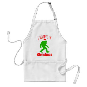 Delantal Bigfoot Divertido Creo En La Navidad