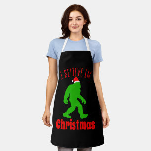 Delantal Bigfoot Divertido Creo En La Navidad    
