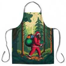 Bigfoot Santa Claus Bolsa de Regalos Bosque Madera