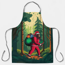 Delantal Bigfoot Santa Claus Bolsa de Regalos Bosque Madera