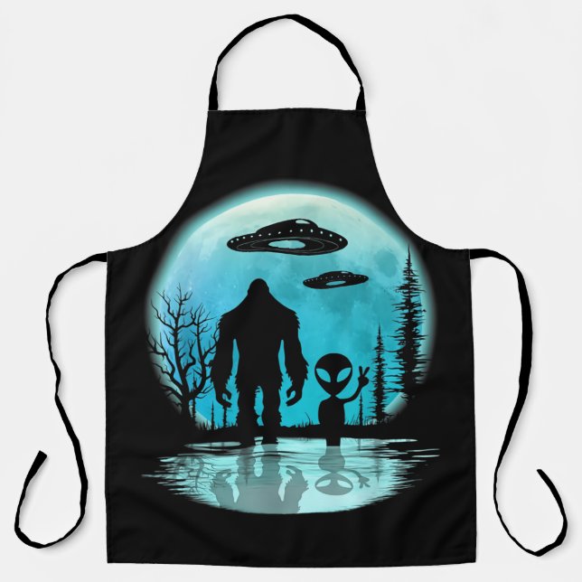 Delantal Bigfoot UFO Alien (Anverso)