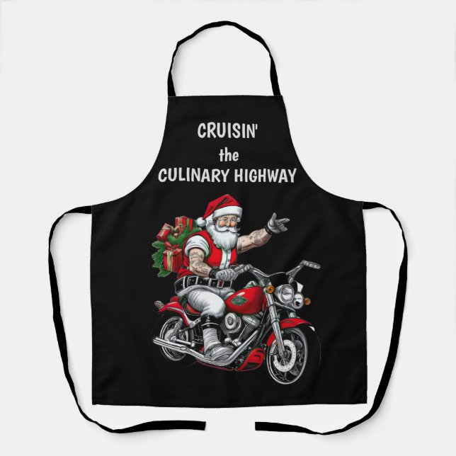Delantal Biker Santa Claus (Anverso)