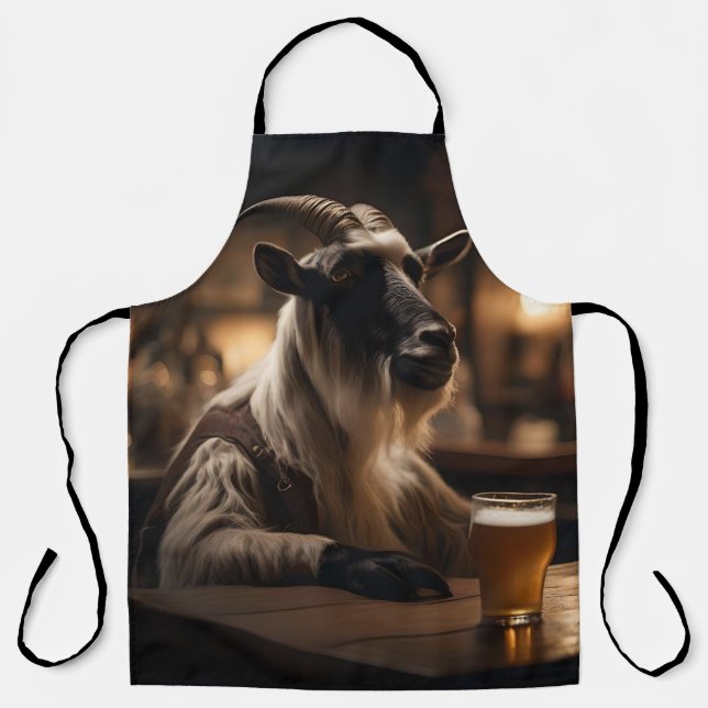 Delantal Billy the Kid: Una cabra entra en un bar, (Anverso)