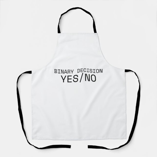 Delantal Binary Decision Yes No Minimalist Industrial Apron (Anverso)