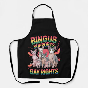 Delantal Bingus Apoya los Derechos Gay Gato Sphynx Orgullo 