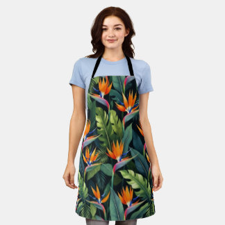 Delantal Bird of Paradise Flower Pattern