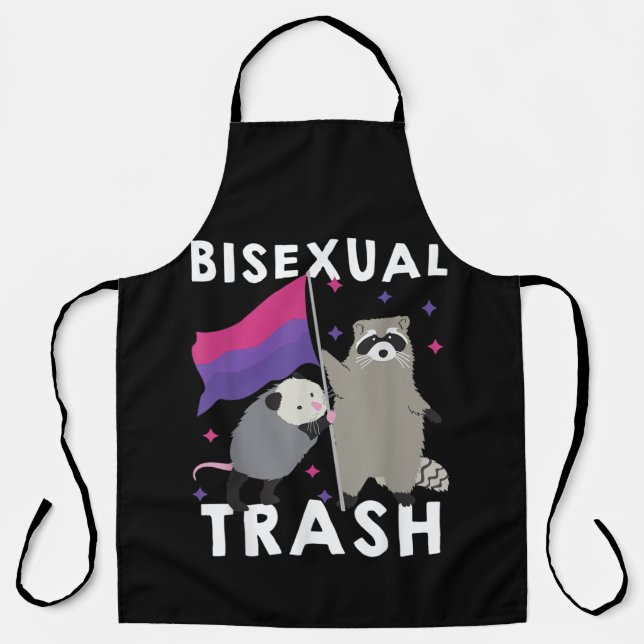 Delantal Bisexual Trash Gay Pride Rainbow LGBT Raccoon (Anverso)
