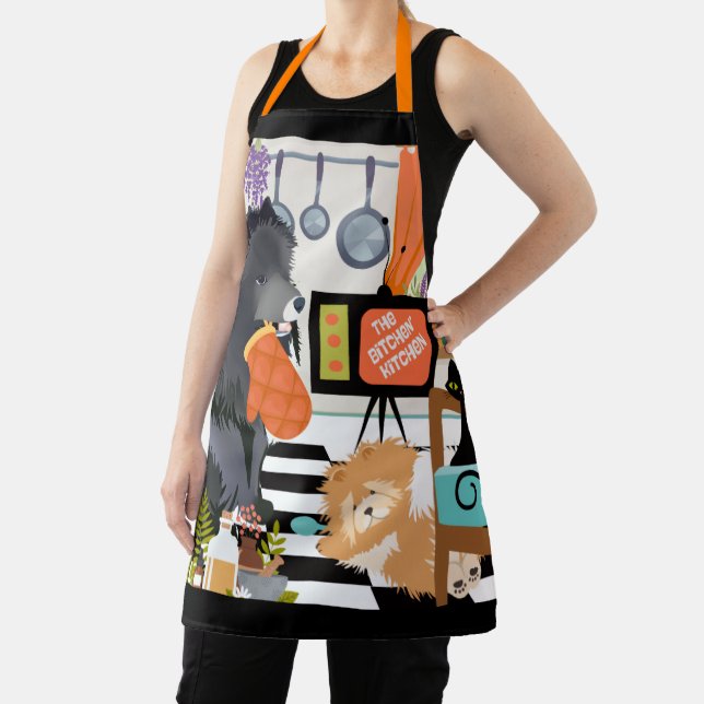 Delantal BITCHEN KITCHEN cute dog cooking grooming garden (in situ)