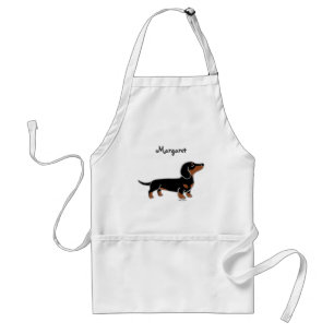Delantal Black and Tan Dachshund Posing