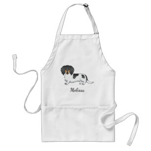 Delantal Black And Tan Piebald Long Hair Dachshund & Name
