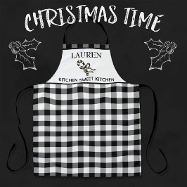 Delantal Black and White Buffalo Check Sweet Kitchen