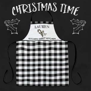 Delantal Black and White Buffalo Check Sweet Kitchen