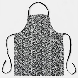 Delantal Black and white leopard cheetah pattern