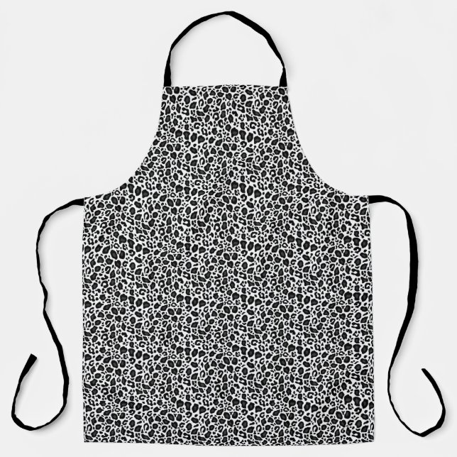 Delantal Black and white leopard cheetah pattern (Anverso)