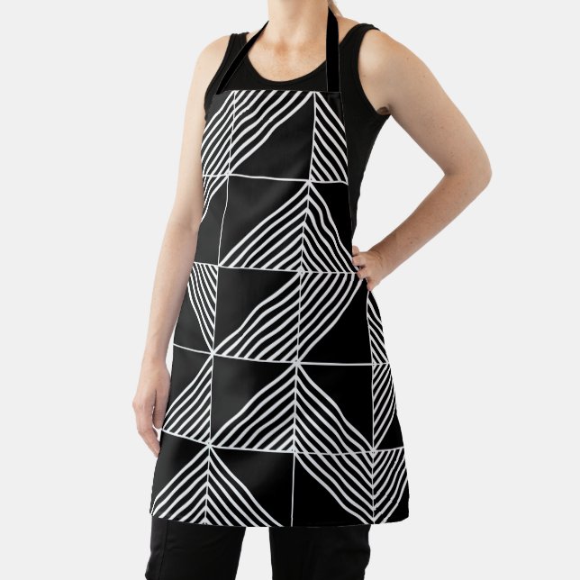 Delantal Black Art Deco Lines  (in situ)