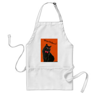 Delantal Black Cat Happy Halloween Apron