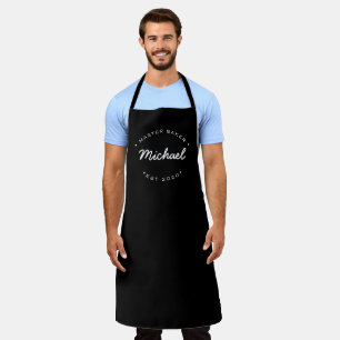 Delantal Black Custom Name Year Master Baker