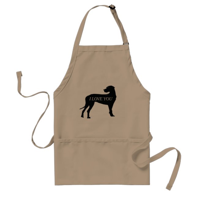 Delantal Black Dane Dog Ringer Combo MuStandard Apron (Frente)