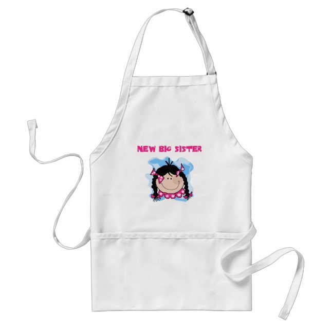 Delantal Black Hair New Big Sister  Tshirts and Gifts (Frente)