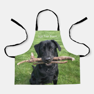 Delantal Black Lab con dos palos Dog Photo Apron
