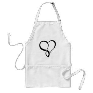 Delantal Black Love Heart Apron