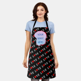 Delantal Black LOVE Trendy Black and White