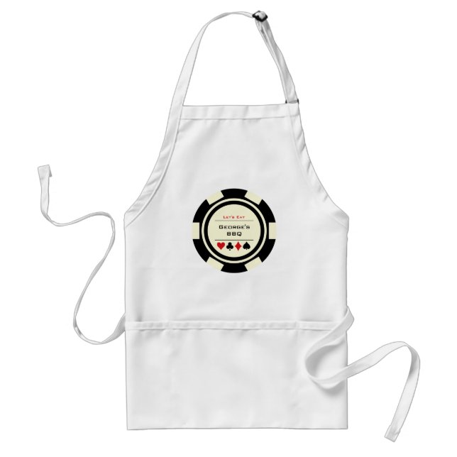 Delantal Black Off White Las Vegas Casino Chip BBQ (Frente)