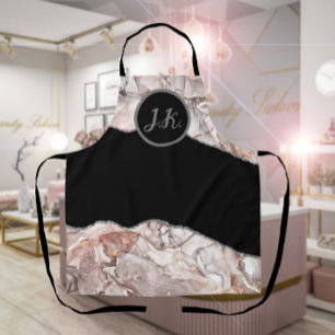 Delantal Black Pink Professional Marble Agate Glam