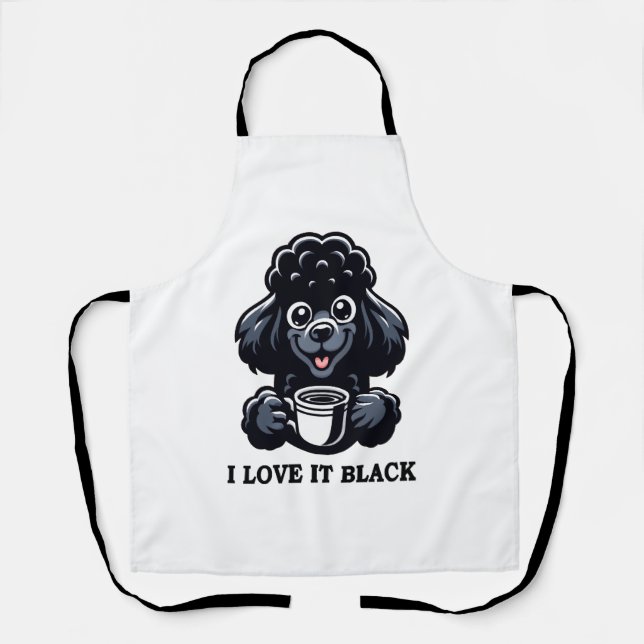 Delantal Black Poodle ama el café negro (Anverso)