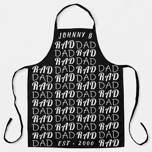 Delantal Black Premium RAD DAD padre's Day Funky Fun (Anverso)