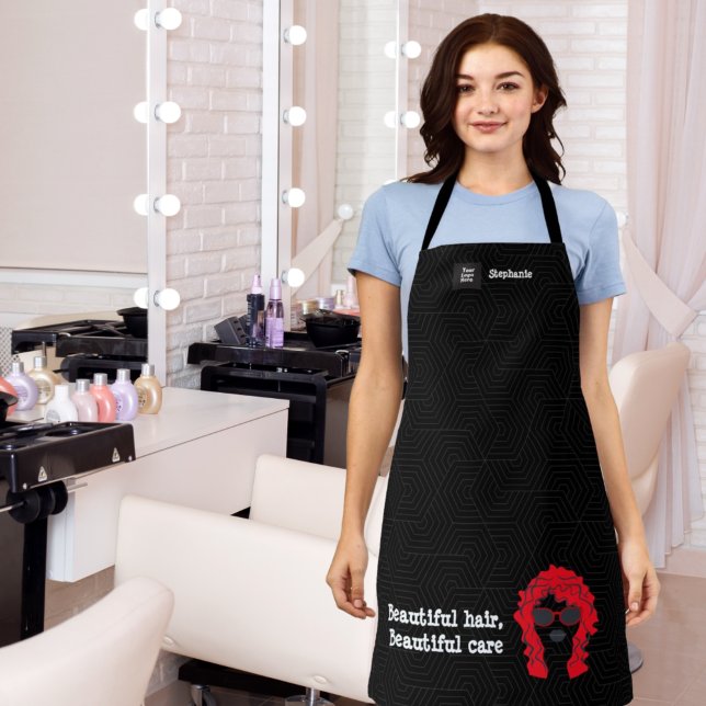 Delantal Black White Beauty Salon Hair Stylist Trendy (Subido por el creador)