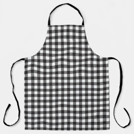 Delantal Black White Buffalo Gingham Check Plate Holiday